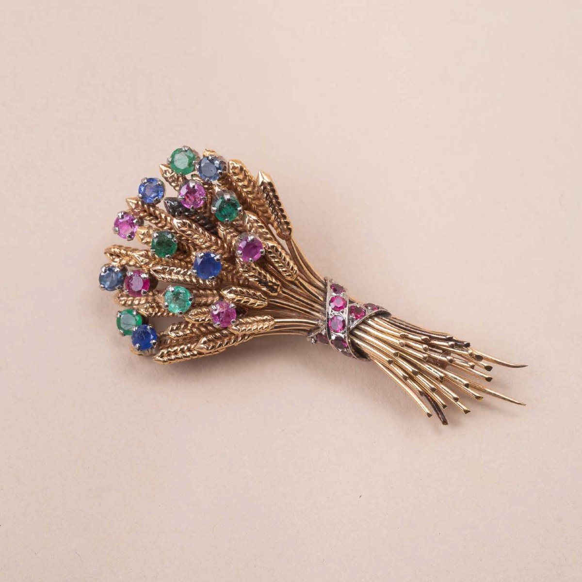 Broche Vintage Bouquet Epis De Blé Or