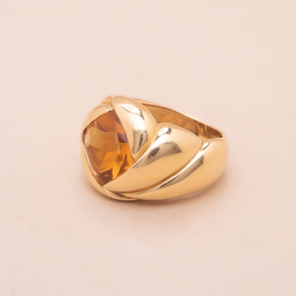 Bague Vintage Turban Or Citrine -photo-2