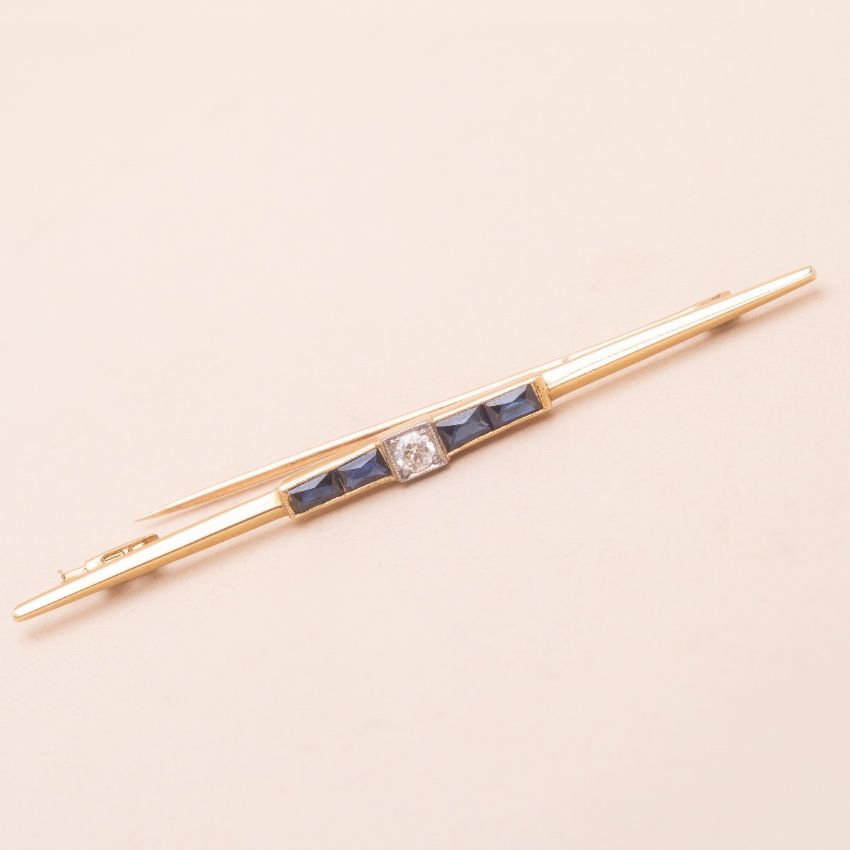 Art Deco Brooch Bar Minge Diamonds