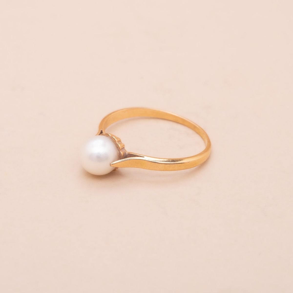 Vintage Perrine Pearl Gold Ring-photo-2