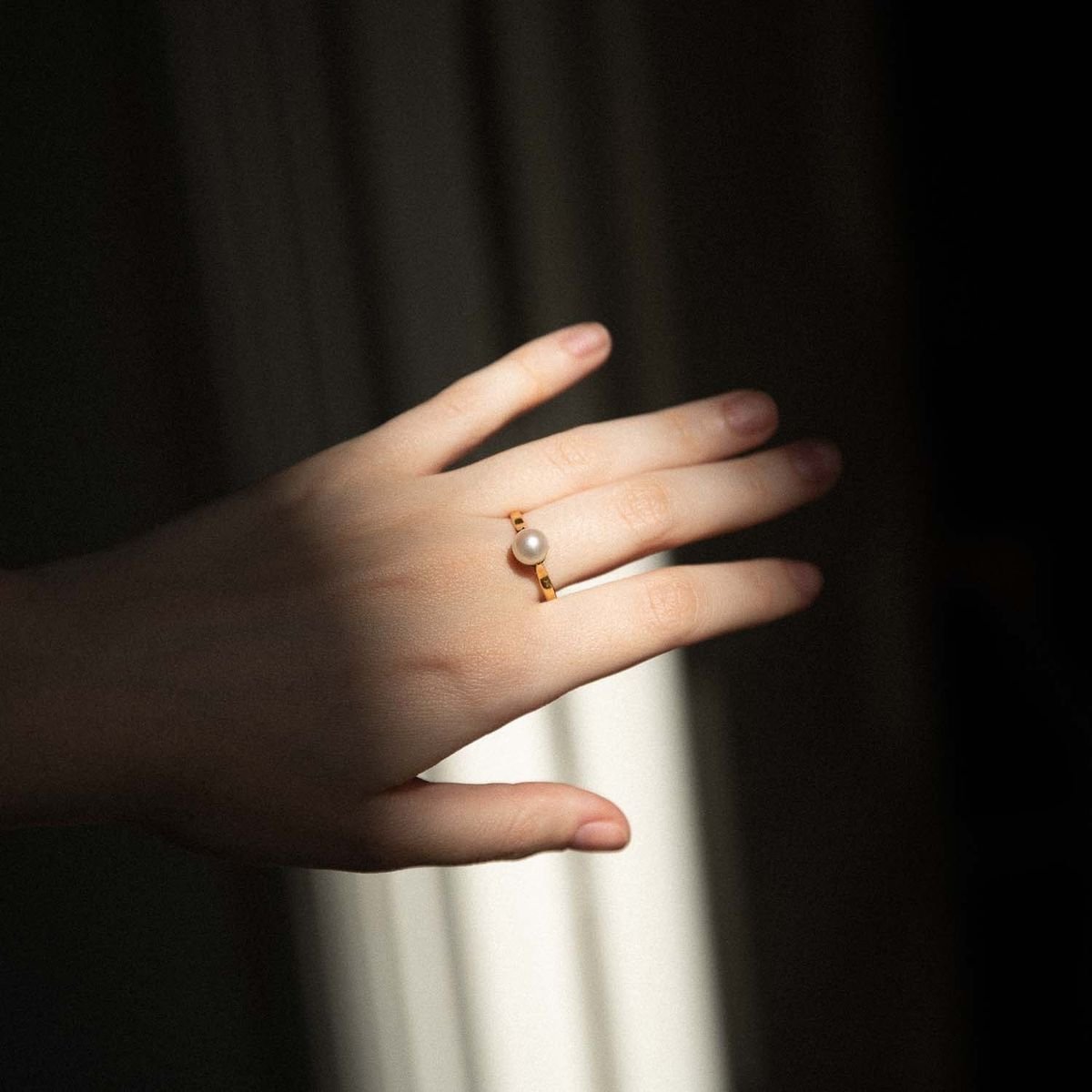 Vintage Perrine Pearl Gold Ring-photo-4