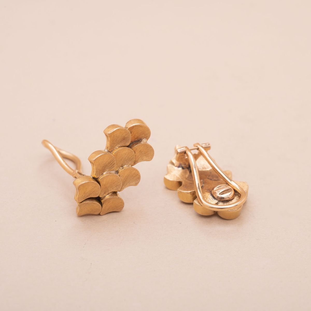 Buccellati Vintage Gold Ginko Earrings-photo-2