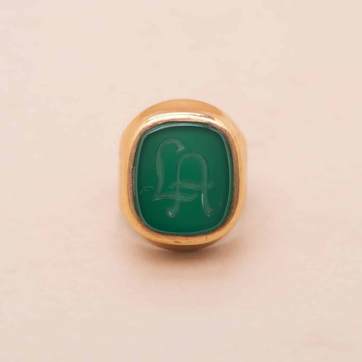 Vintage Chrysoprase Signet Ring-photo-2