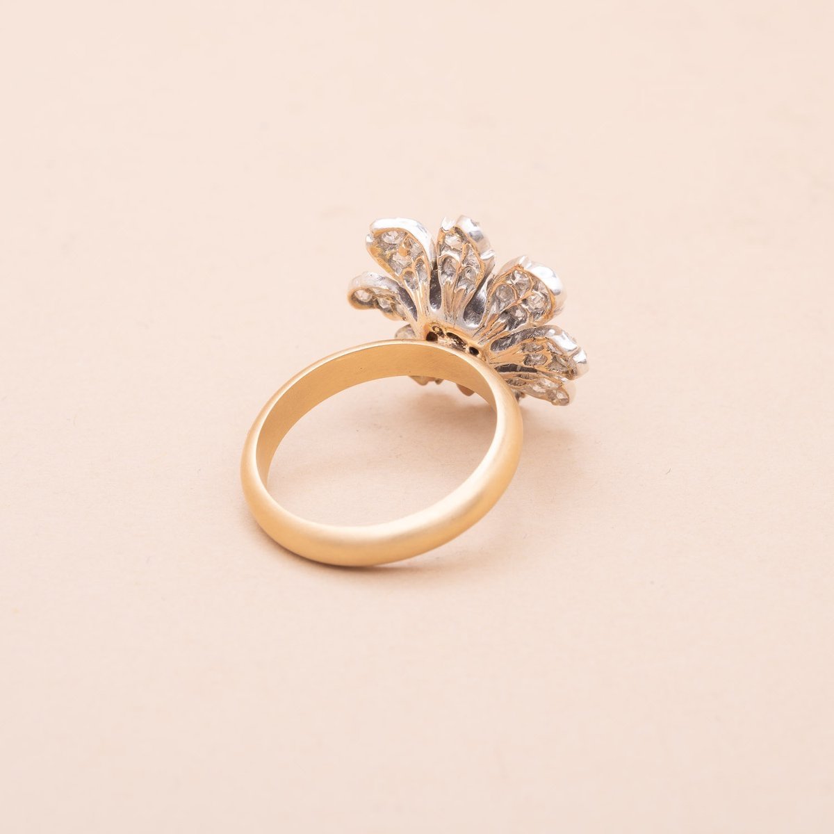 Vintage Eglantine Ring Old Diamonds 2.40 Carats-photo-4