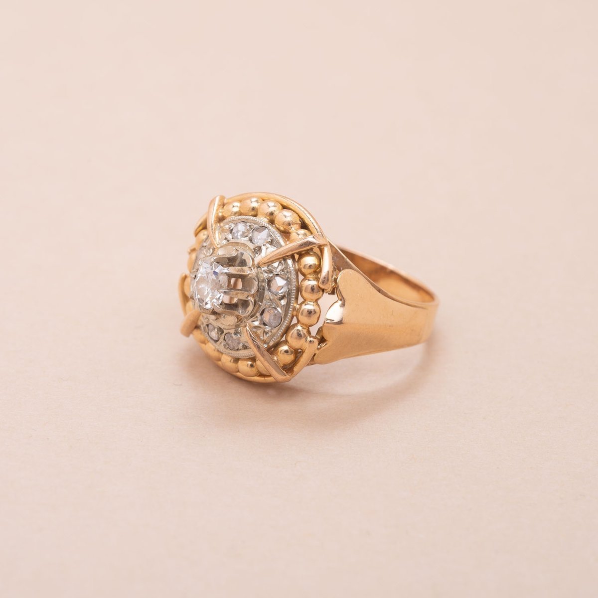 Vintage Denise Gold Ring 40s -photo-2