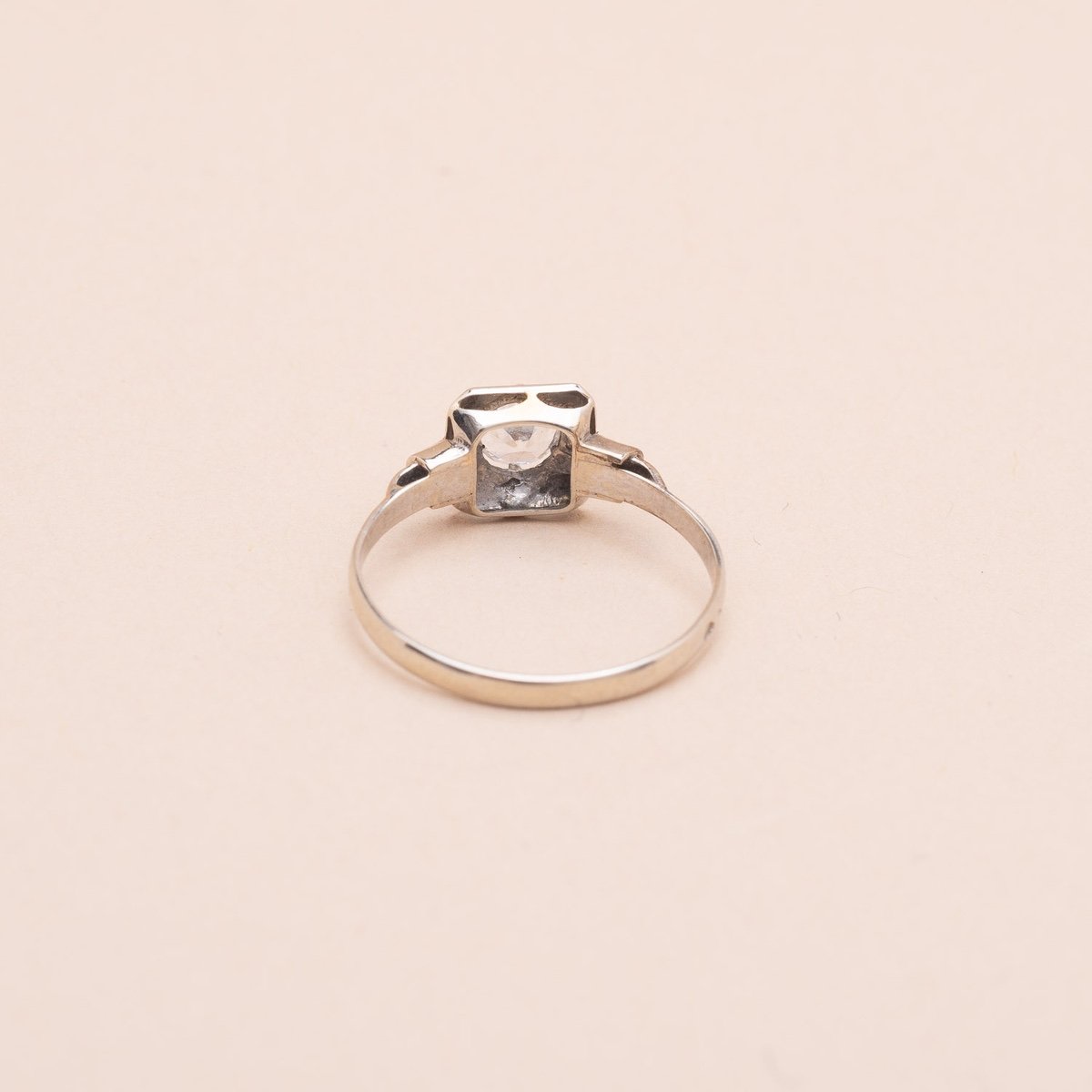 Vintage Square Solitaire Diamond Ring 0.25carat-photo-2