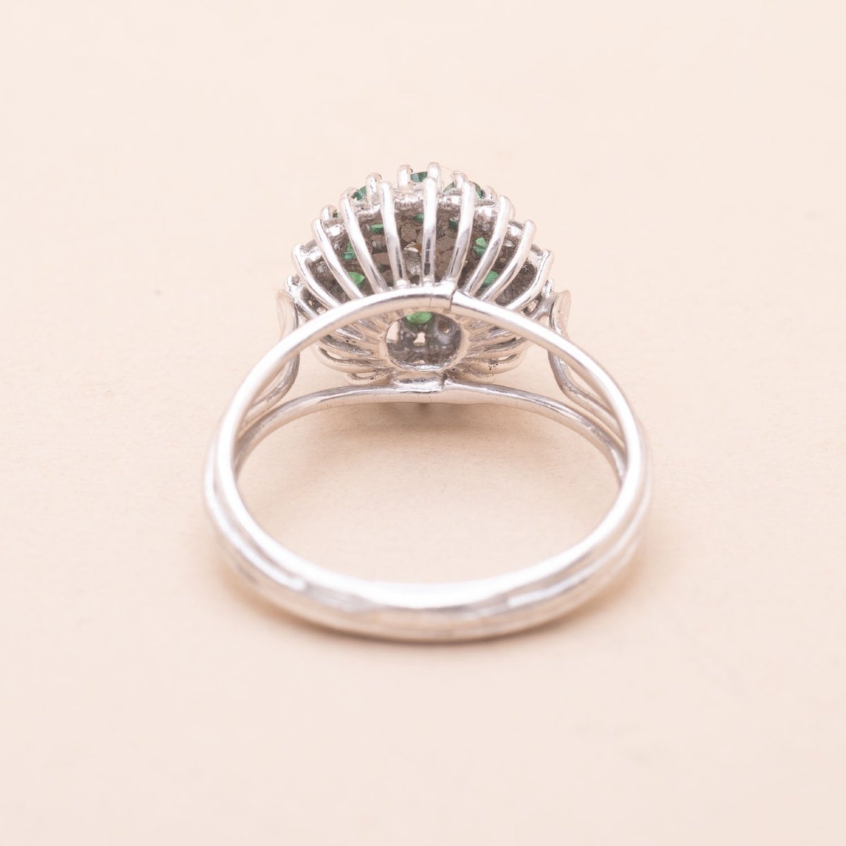 Vintage Marguerite Capucine Diamond And Emerald Ring-photo-3