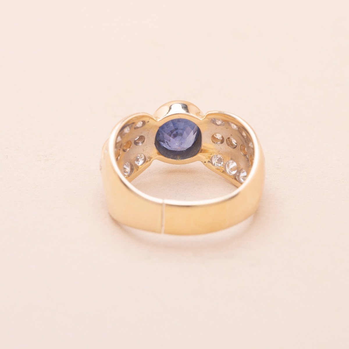 Vintage Ring Sapphire 1.10 Carat And Diamonds 1.45 Carat-photo-3