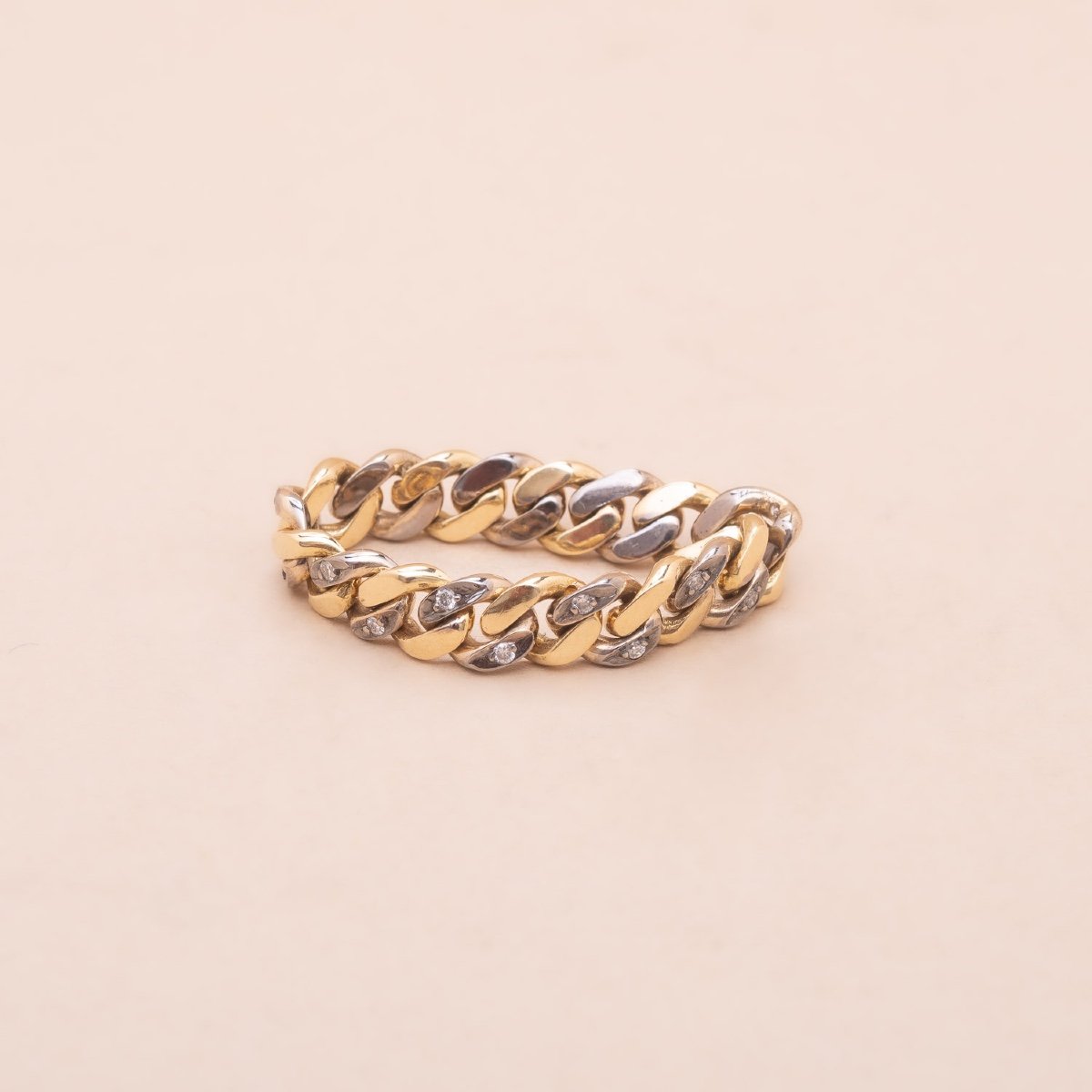 Vintage Gold Gourmette Ring-photo-2