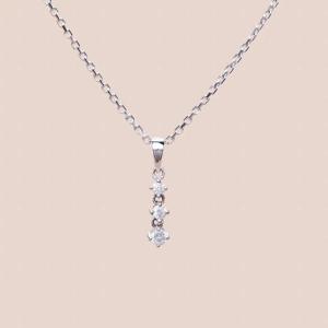 0.17 Carat Trio Diamond Pendant Necklace Set