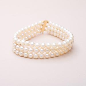 Bracelet Vintage Trio Perles Akoya