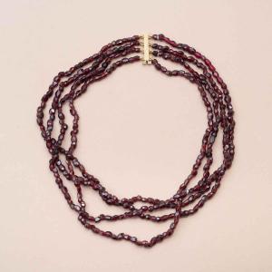 Vintage Garnet Chocker Necklace 4 Rows