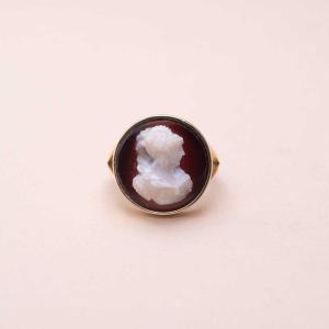 Isadora Cameo Sardonyx Gold Ring