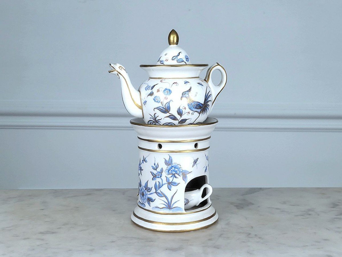 Tea Pot In Polychrome Enameled Porcelain.