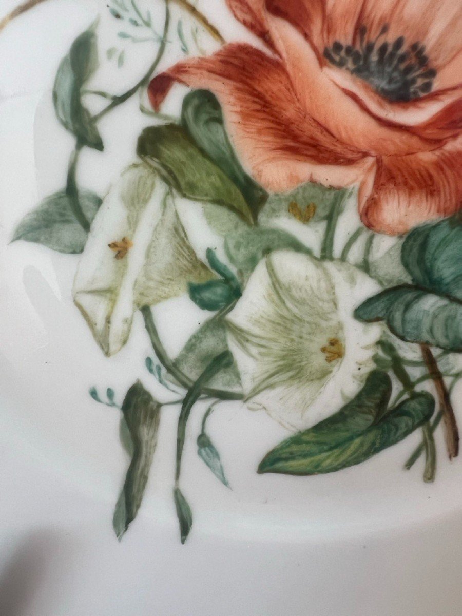 Decorative Plate Painted In 1987 With Poppy Flowers. -photo-4