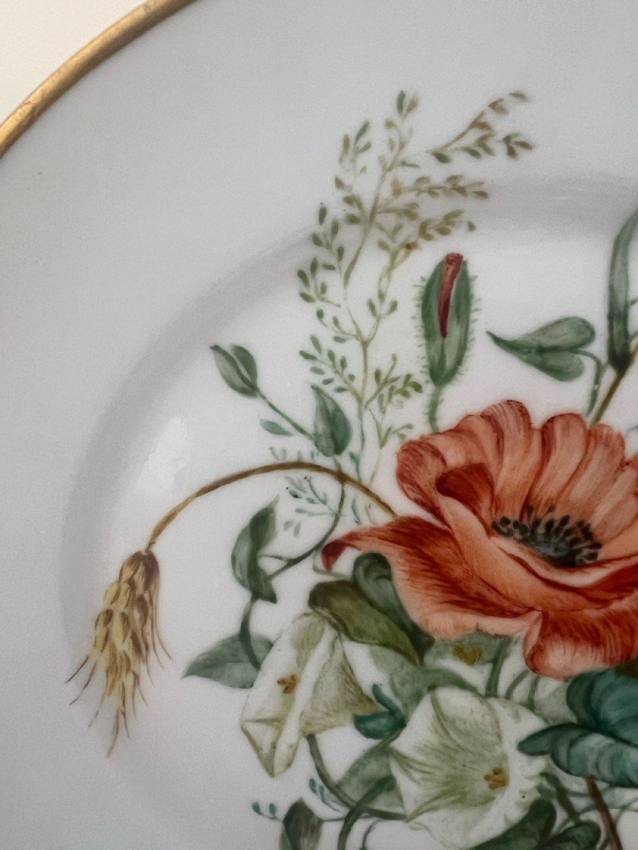 Decorative Plate Painted In 1987 With Poppy Flowers. -photo-2