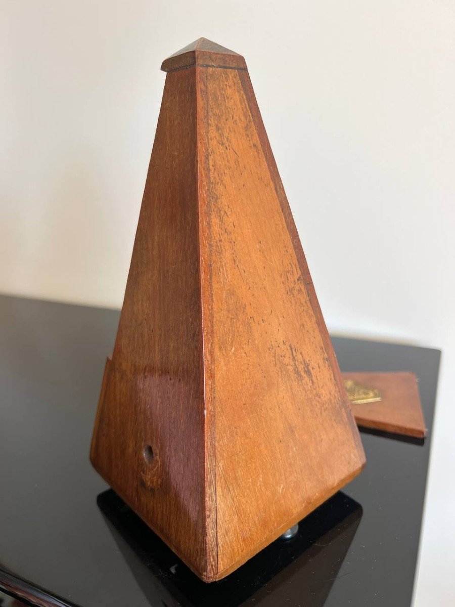 Old French Metronome In Wooden Box By Maëlzel Paquet, 1900-photo-2