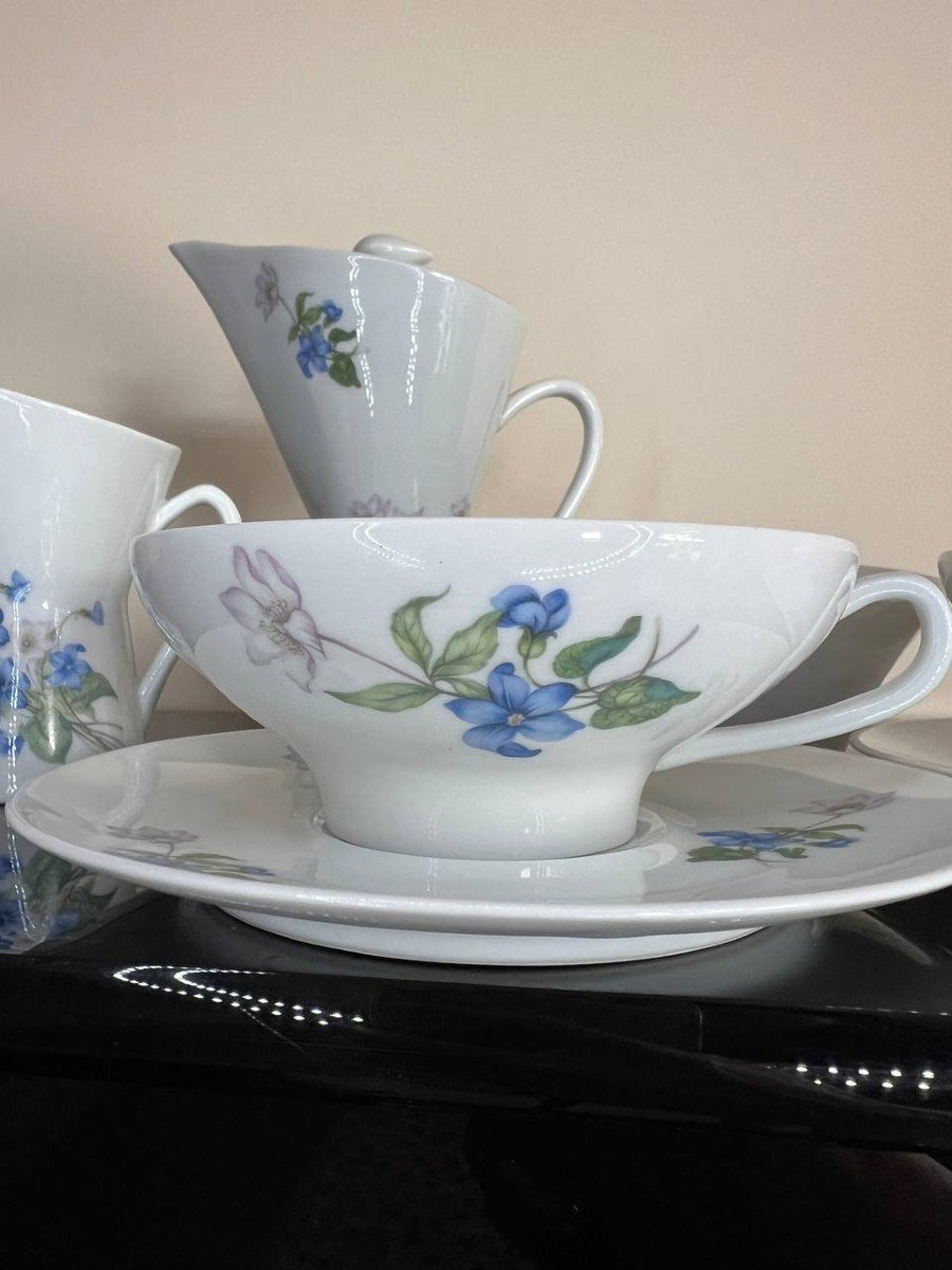 Service Thé Et Café Tête à Tête En Porcelaine De Limoge-photo-4