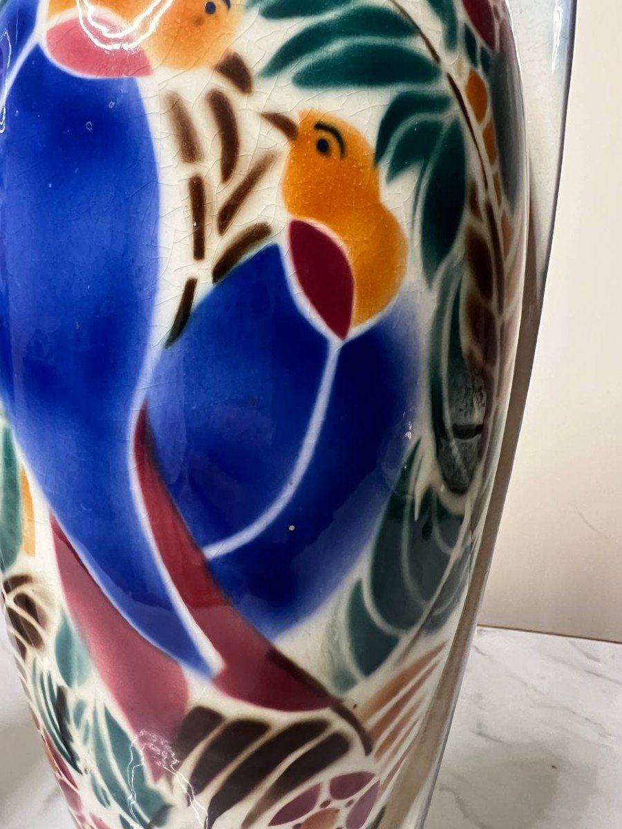 Old Vintage Ceramic Vase Art Deco Period-photo-4