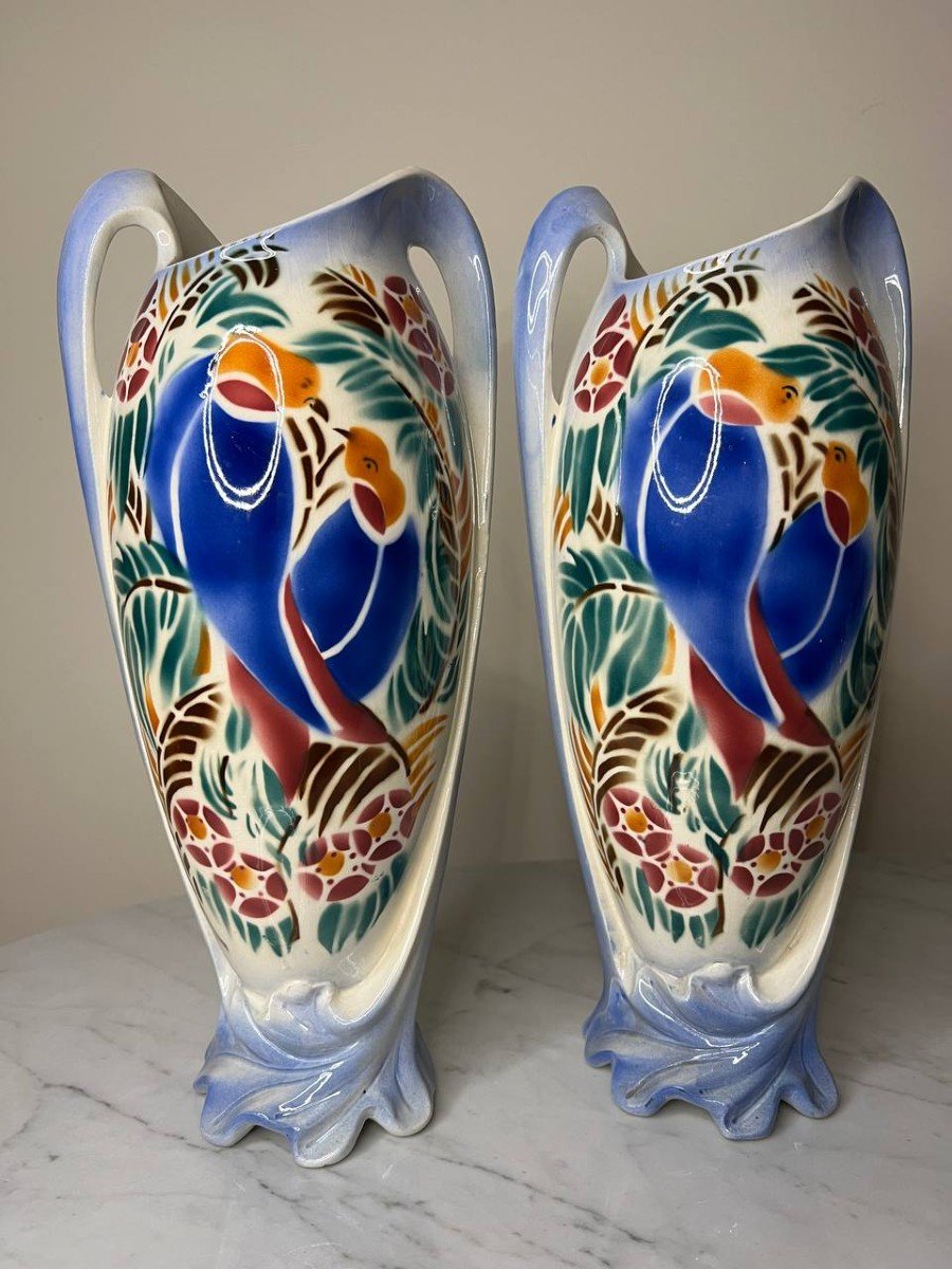 Old Vintage Ceramic Vase Art Deco Period