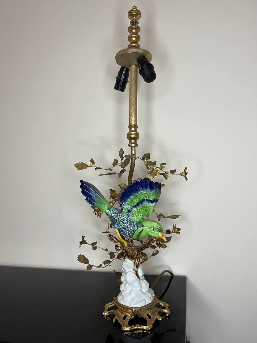 Vintage Modern Table Lamp - Giulia Mangani - Porcelain Bird-photo-3