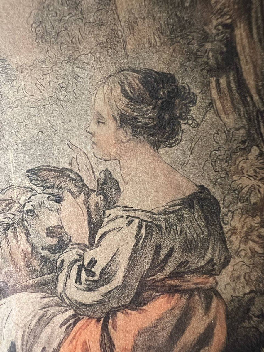 D'Après Jean-baptiste I Huet (1745-1811), Gravé Par Gilles Demarteau « la Dresseuse d'Ours »-photo-2