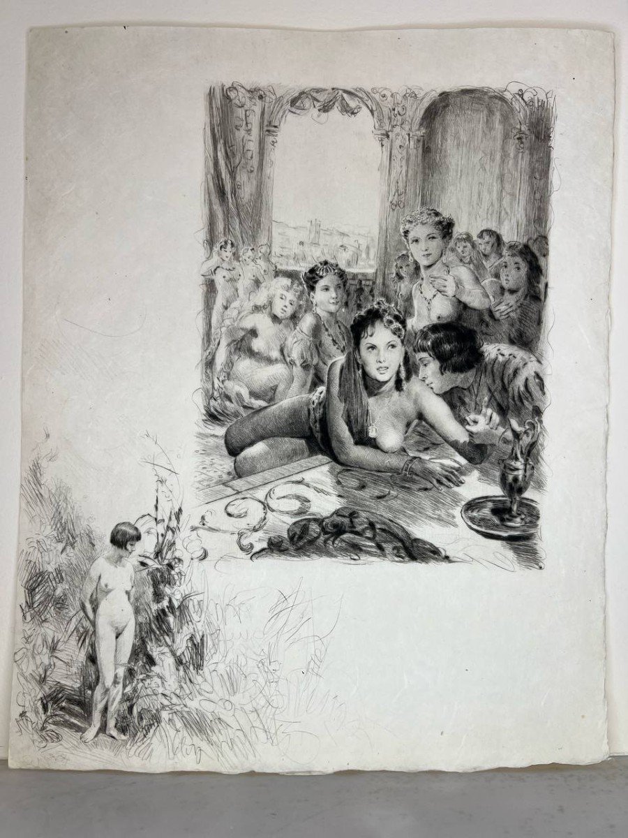 The Harem, Engraving By Pierre Emile Becat