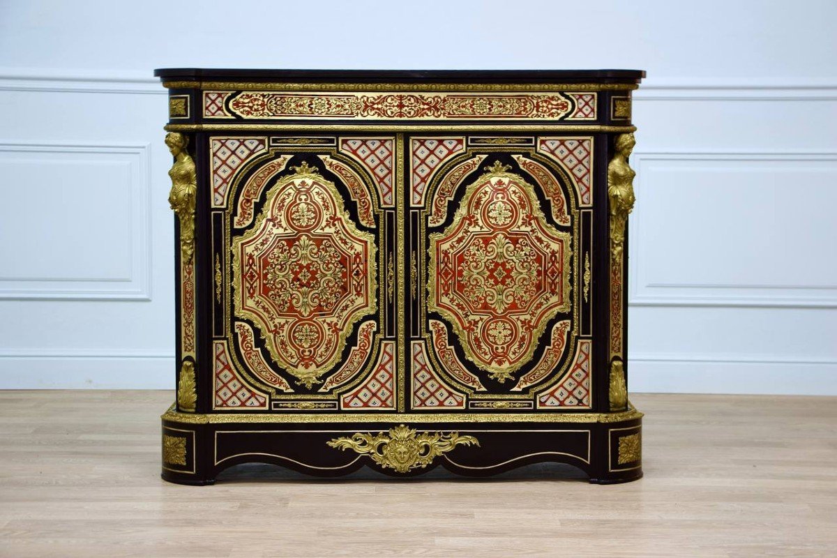 Meuble En Marqueterie Boulle, époque Napoléon III - Milieu XIXe