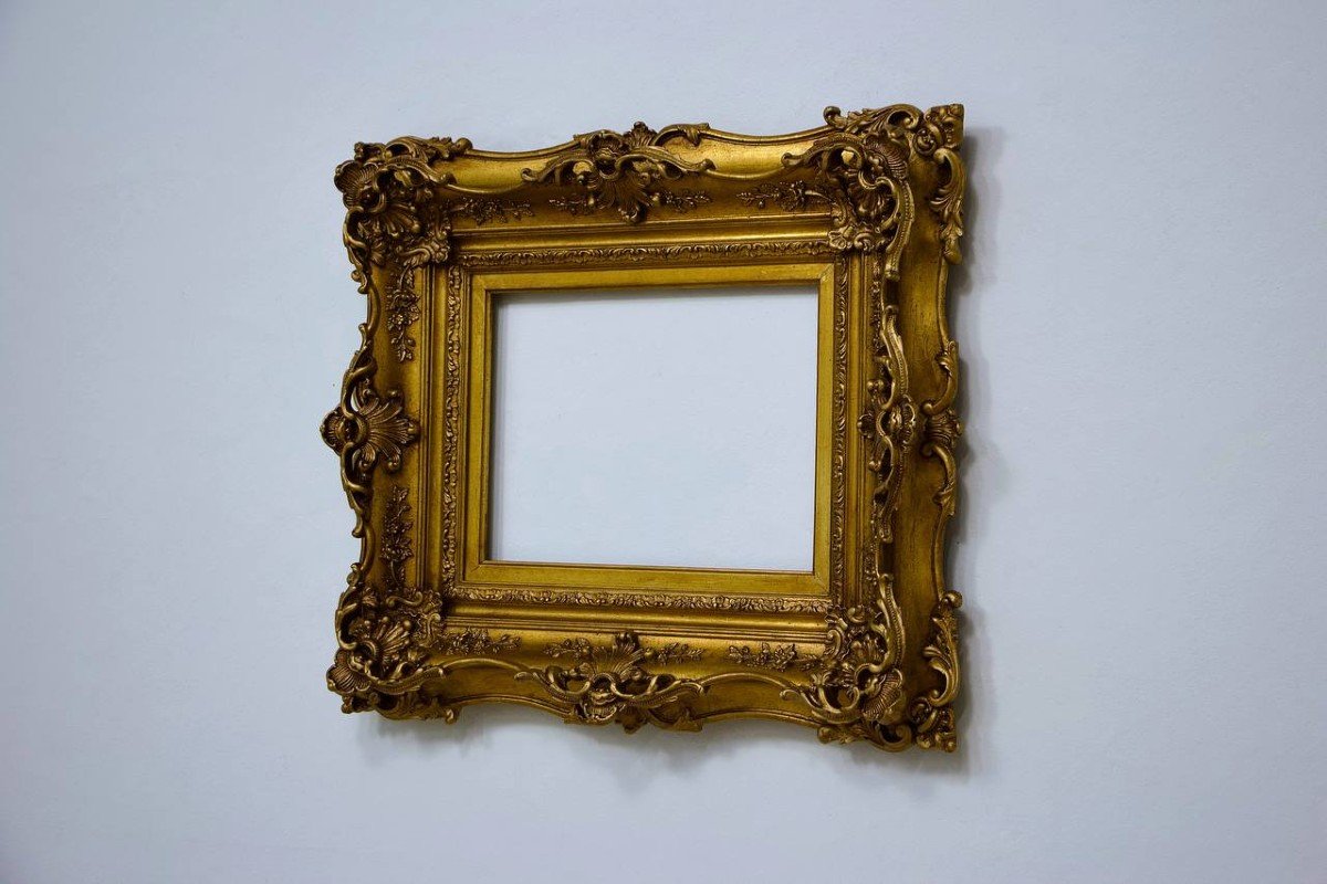 Frame With Gilded Stucco Ears, Late 19th Century