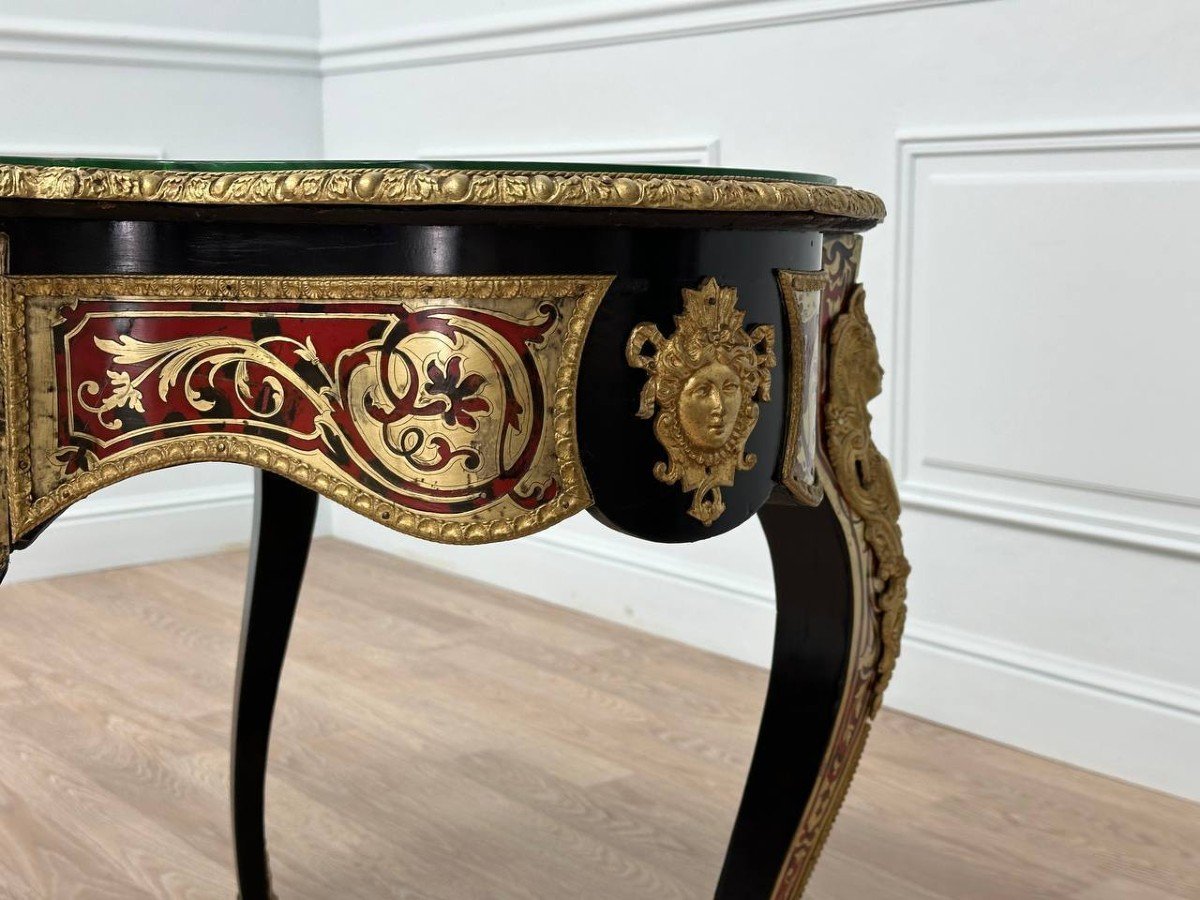 Table D’apparat Violonée En Poirier Noirci, Style Boulle, époque Napoléon III – Milieu XIXe-photo-4