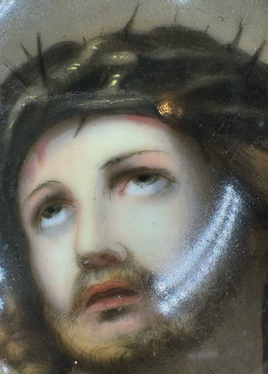 Peinture Du Christ Couronné Sur Porcelaine.-photo-5