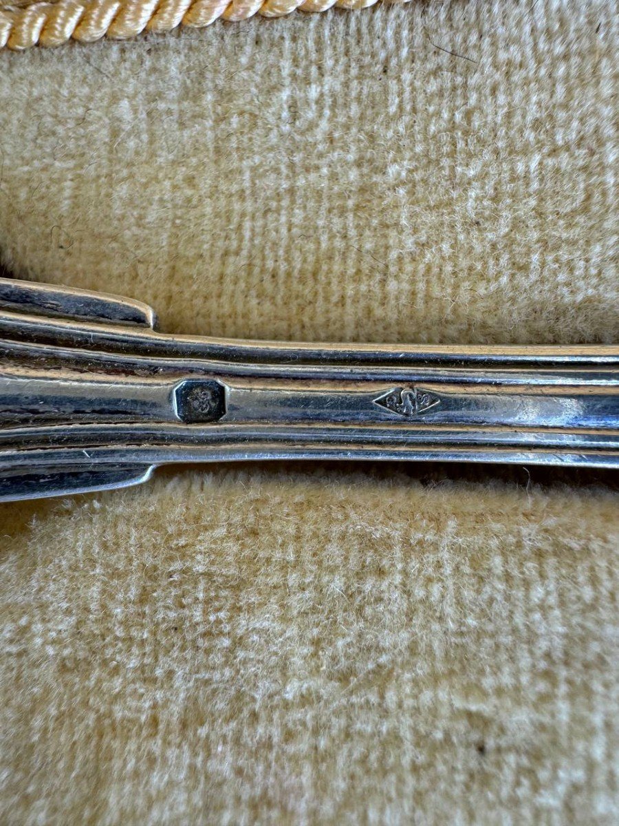 Solid Silver Cutlery, Minerva Hallmark, Monogram.-photo-2