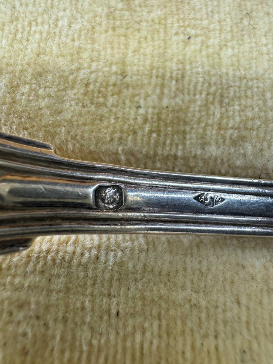 Solid Silver Cutlery, Minerva Hallmark, Monogram.-photo-4