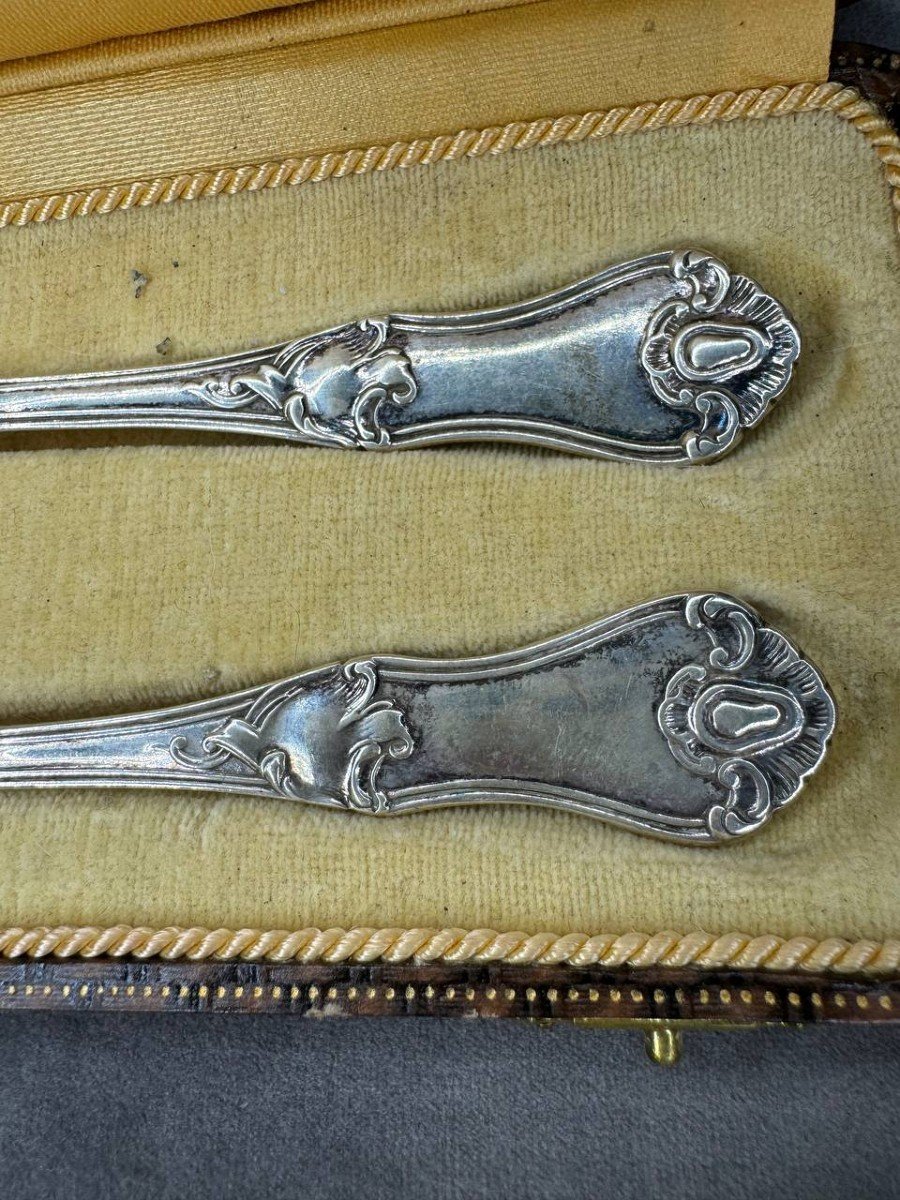 Solid Silver Cutlery, Minerva Hallmark, Monogram.-photo-4