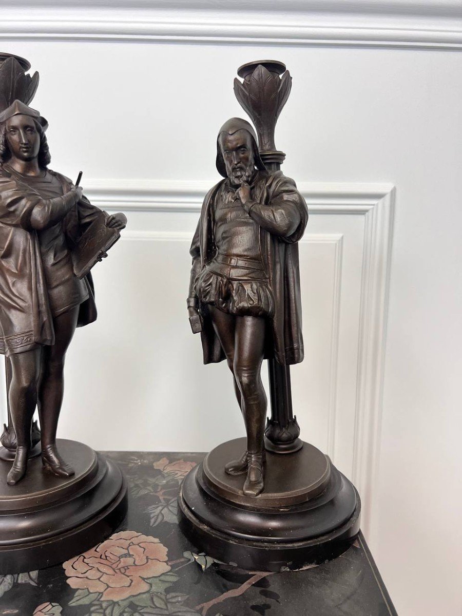 Two Regulus Candlesticks Representing "michelangelo" And "raphael"-photo-1