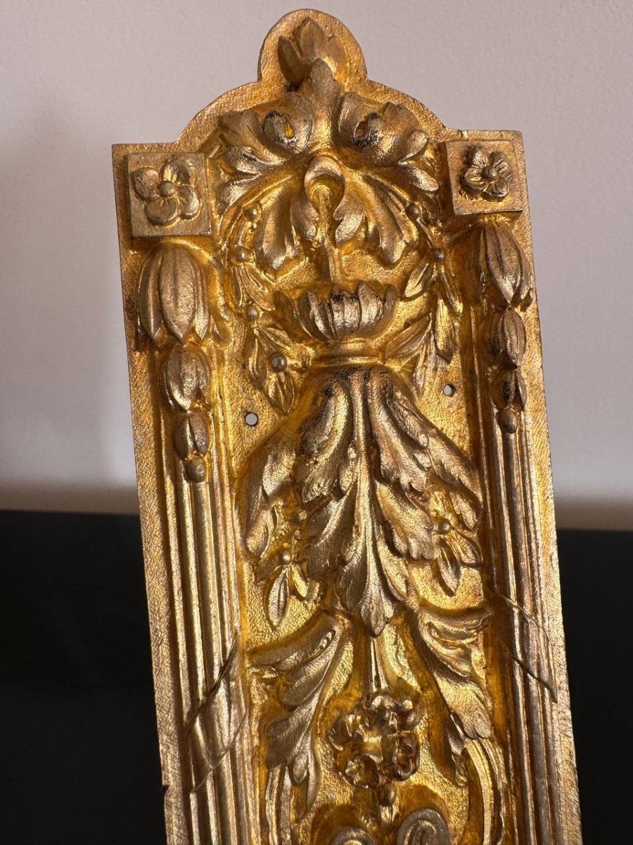 Antique Gilt Bronze Decorative Door Plates-photo-5