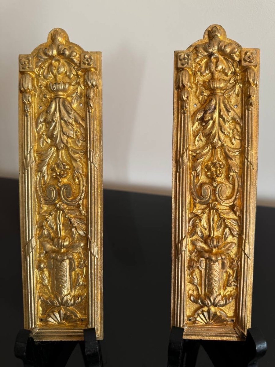 Antique Gilt Bronze Decorative Door Plates