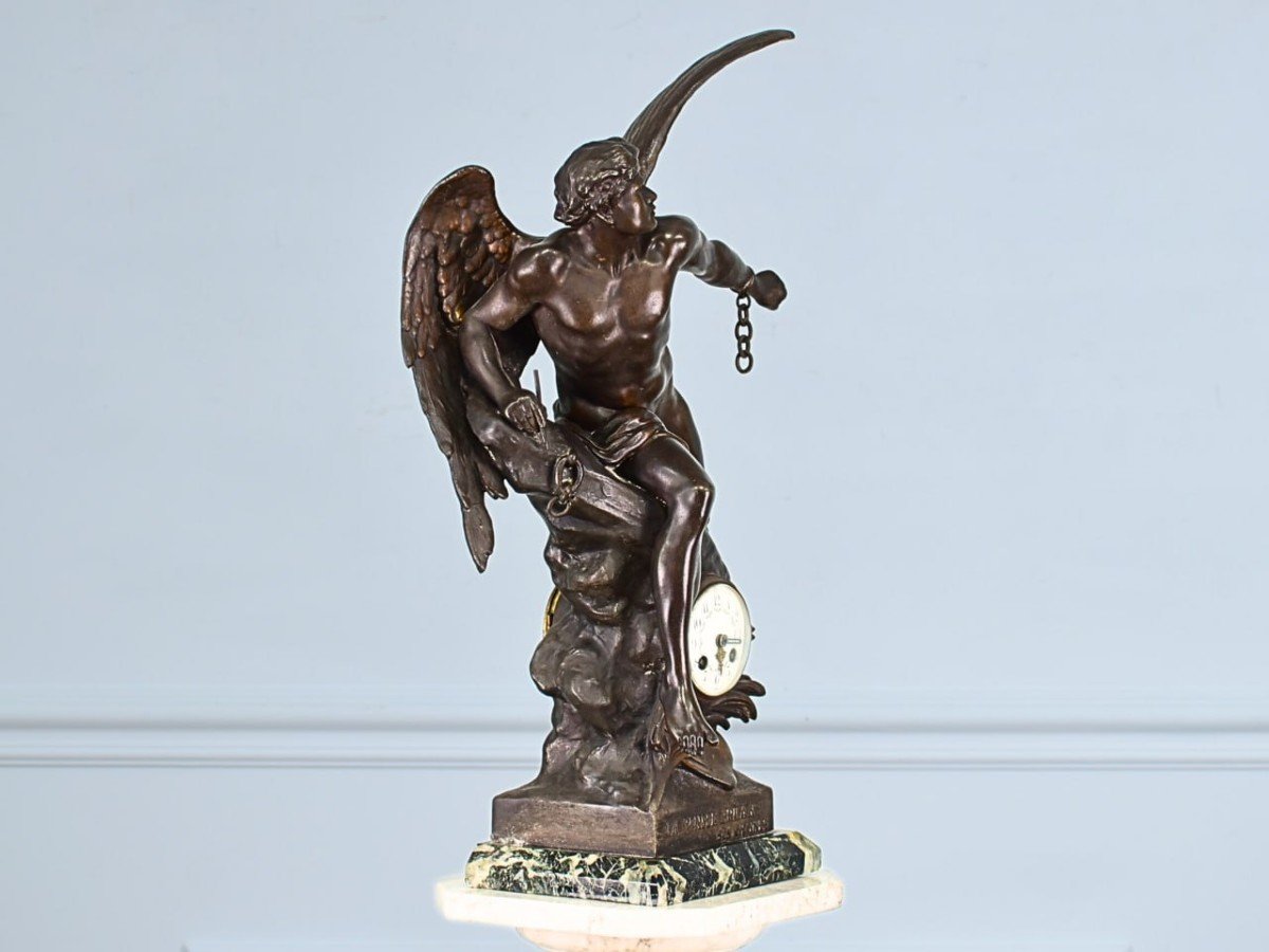 French Mythological Figurative Clock After Emile Picault, 19th Century-photo-4