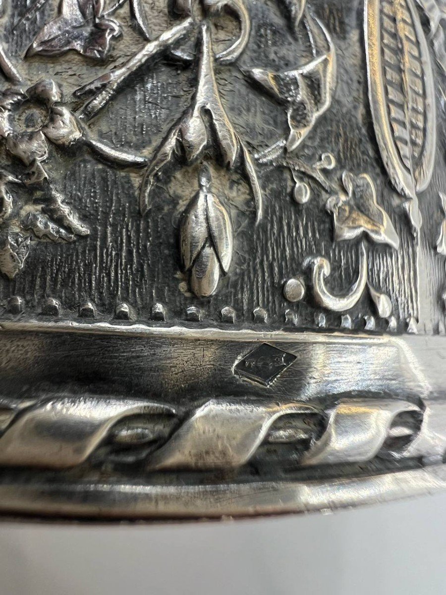 Old Napkin Ring, In Solid Silver, Minerva Hallmark.-photo-1