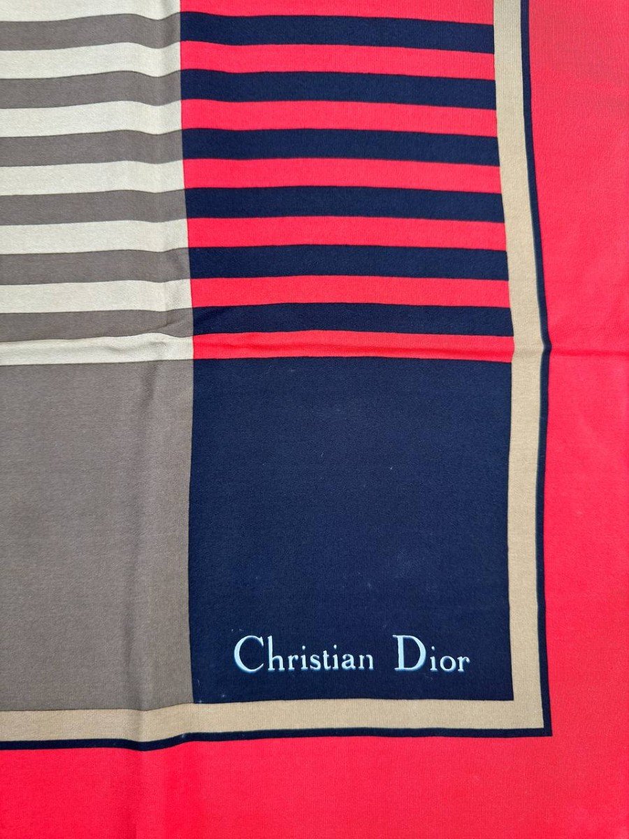 Grand Foulard En Soie Vintage (années 60), Christian Dior-photo-2