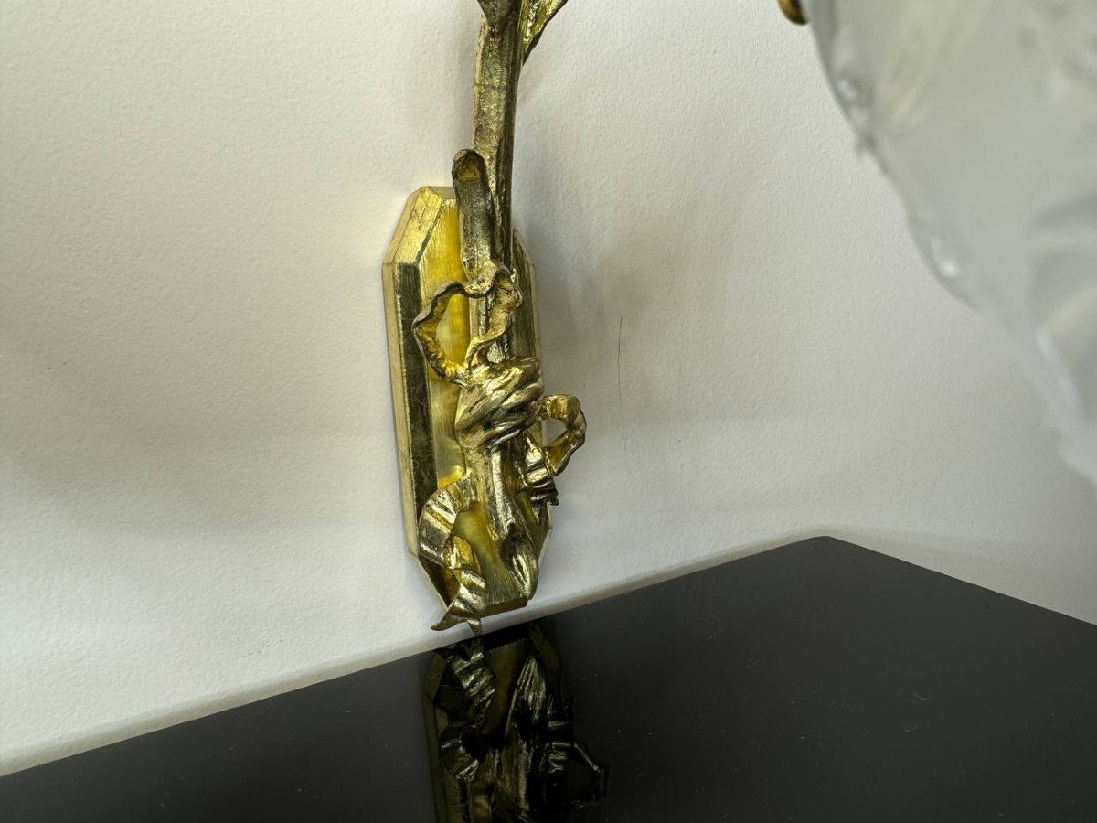 Louis XVI Style Wall Lamp In Chiseled And Gilded Bronze-photo-3