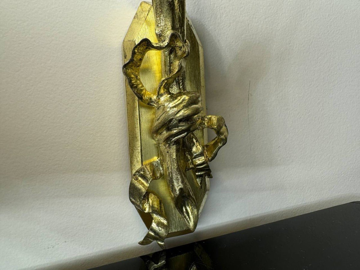 Louis XVI Style Wall Lamp In Chiseled And Gilded Bronze-photo-6