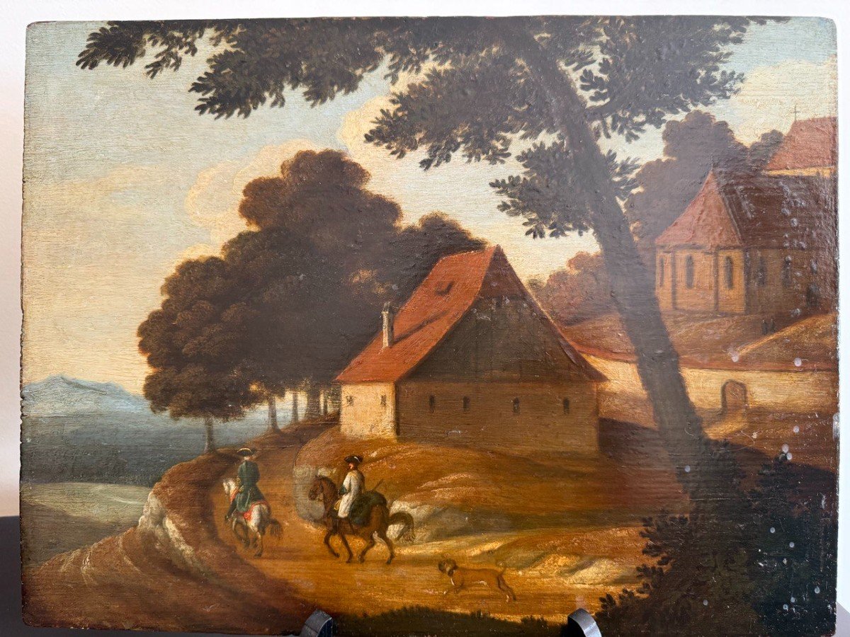 Flemish School, 18 Th Century "animated Landscape" Panels-photo-3