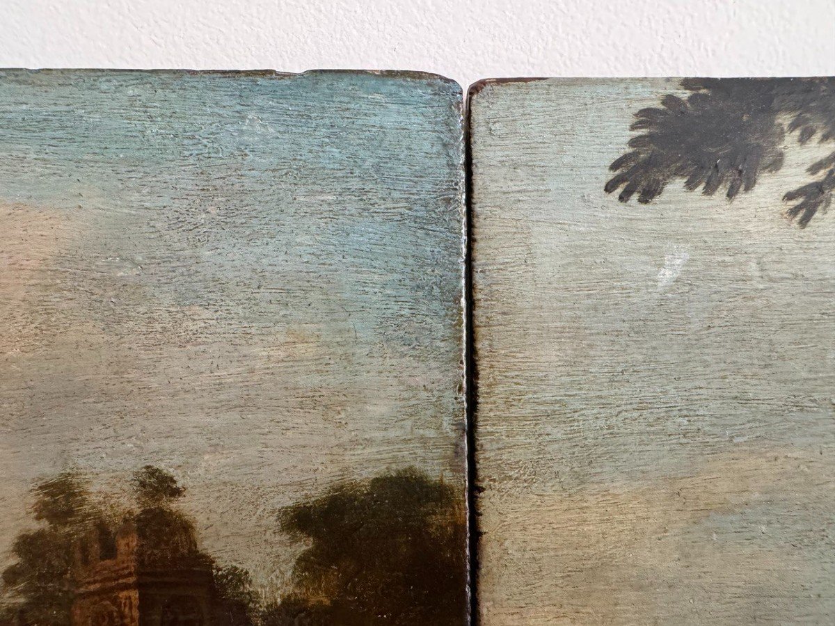 Flemish School, 18 Th Century "animated Landscape" Panels-photo-4