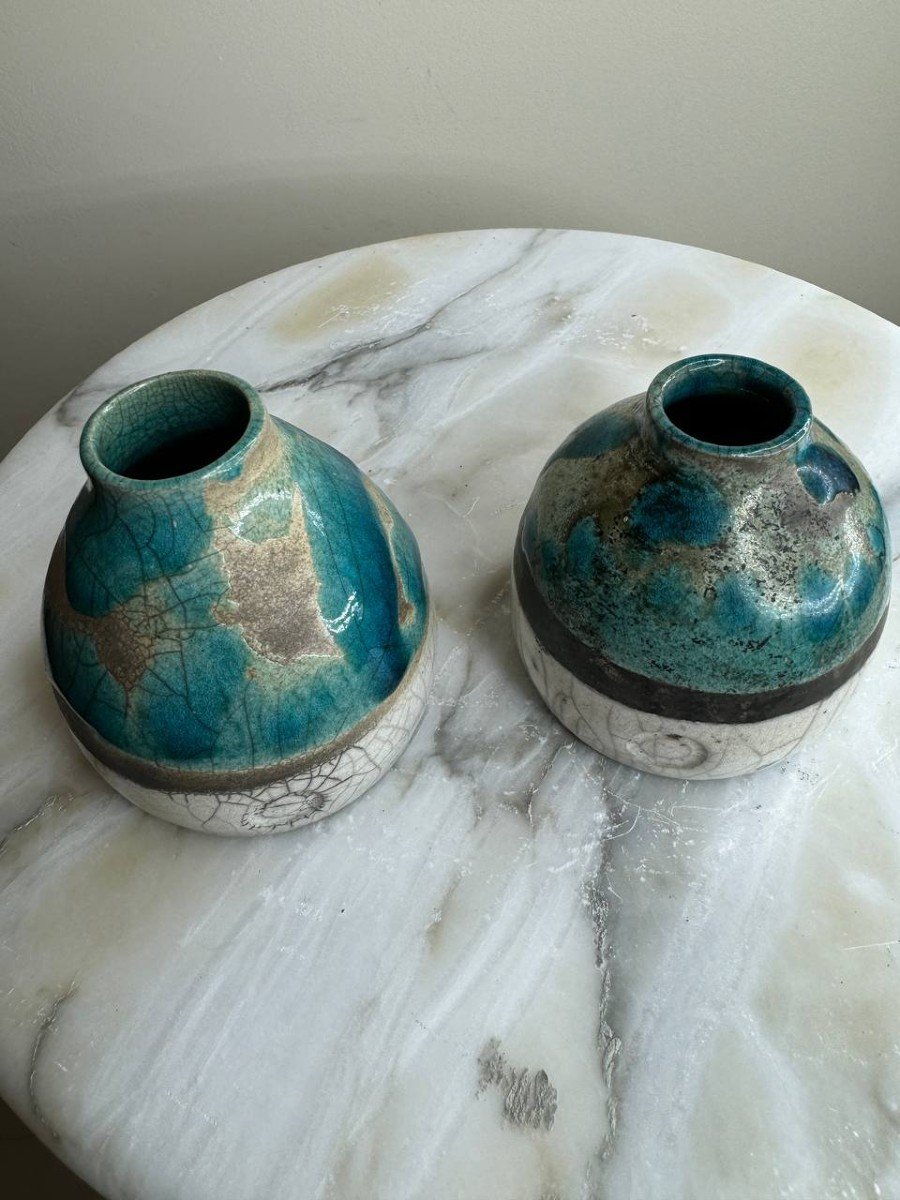 Vases En Céramique Dans Le Style Raku XX-photo-3