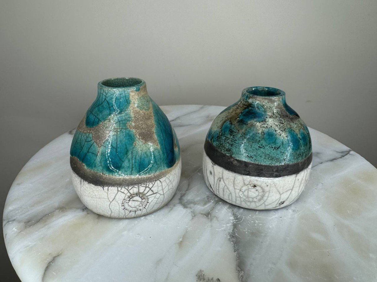 Vases En Céramique Dans Le Style Raku XX-photo-4