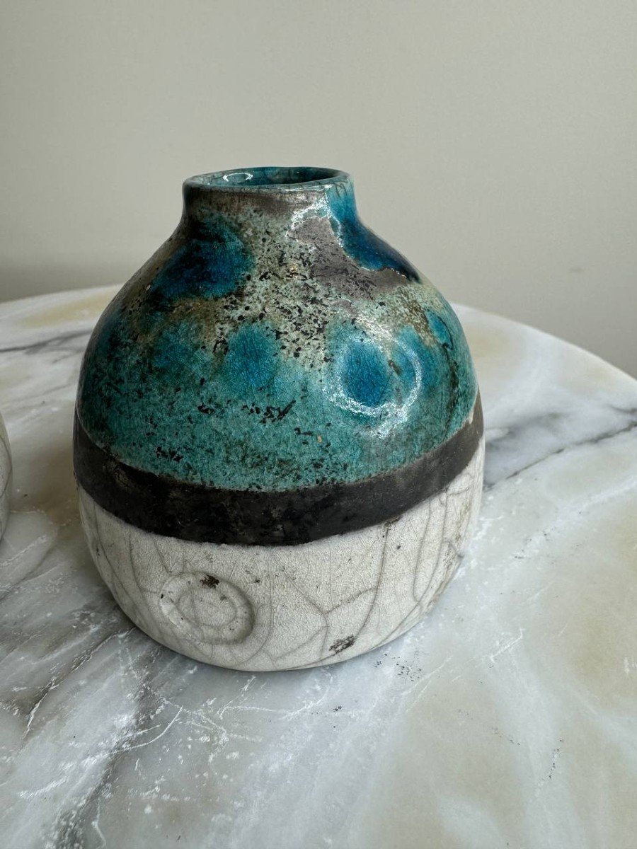 Vases En Céramique Dans Le Style Raku XX-photo-1