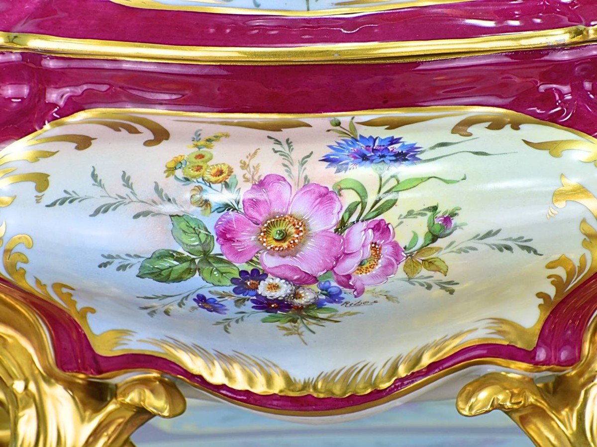 Limoges France: Soup Tureen And Its Display Stand.-photo-3