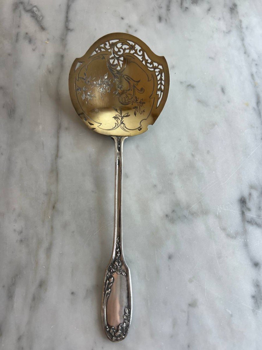 Orfevre Doutre Roussel Claude 1895, Sprinkling Spoon, Shovel, Spatula Silver Minerva-photo-3