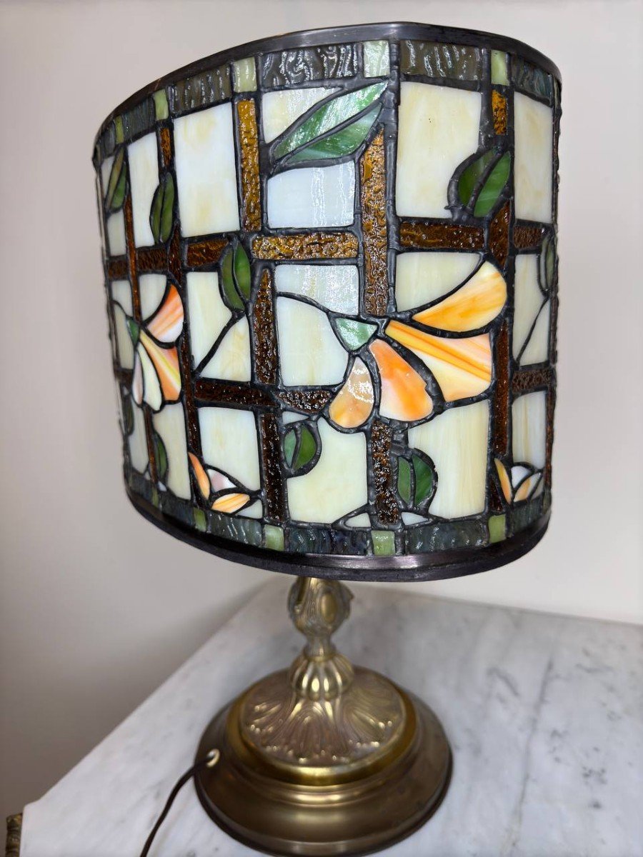 Antique Tiffany Style Lamp-photo-2